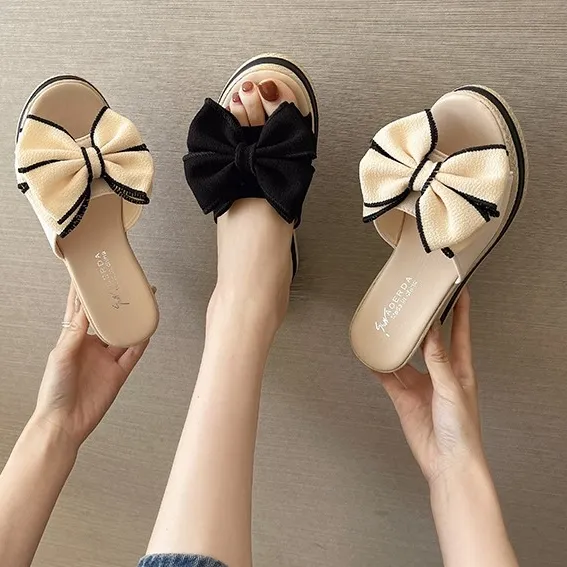 女子マスト カジュアル PU リボン付き 厚底 ハイヒール ファッション サンダル