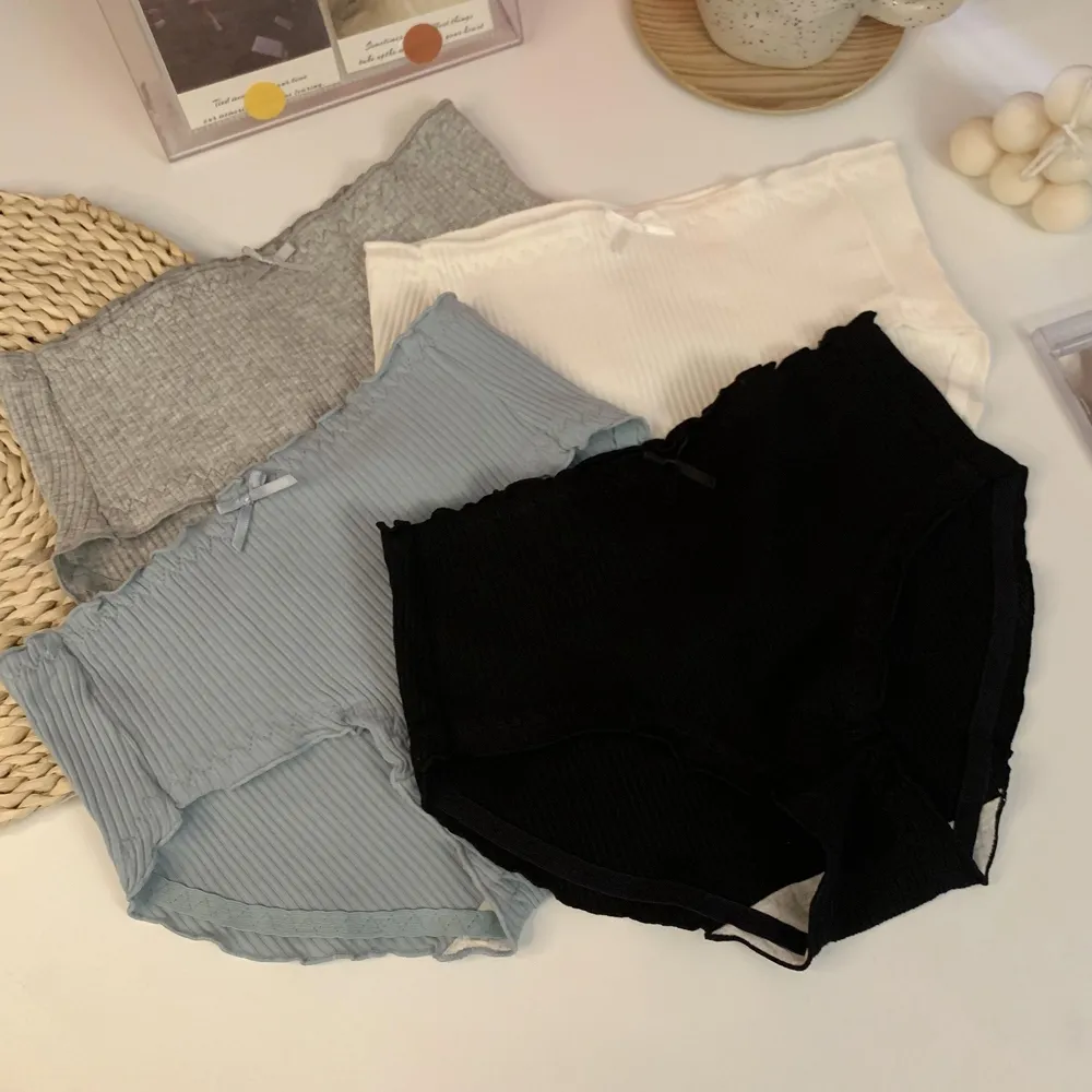 【4点セット】締め付け感ゼロ シンプル 無地 リボン付き 快適な肌触り 高通気 吸湿パンツ