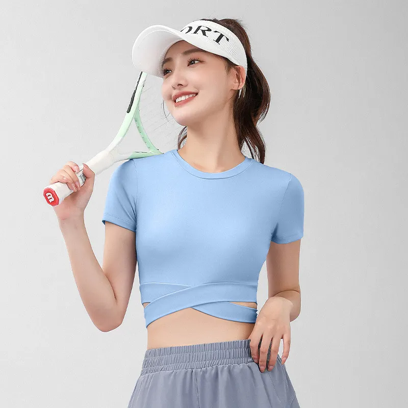 絶対欲しい 透かし彫り 無地 スポーツ 速乾 プルオーバー 半袖 ヨガ トップス