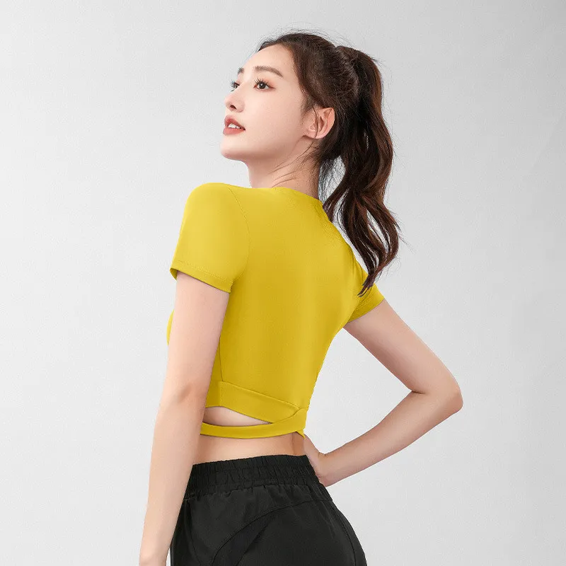 絶対欲しい 透かし彫り 無地 スポーツ 速乾 プルオーバー 半袖 ヨガ トップス