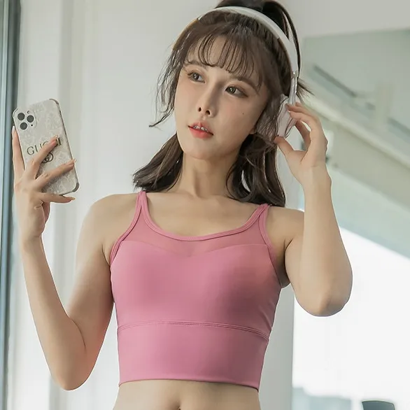 最安保障 パッド付お しゃれス ポーツブラ 切り替え ヨガトップス