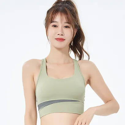 オシャレ 切り替え Uネック 速乾性 フィットネス 配色 ヨガトップス