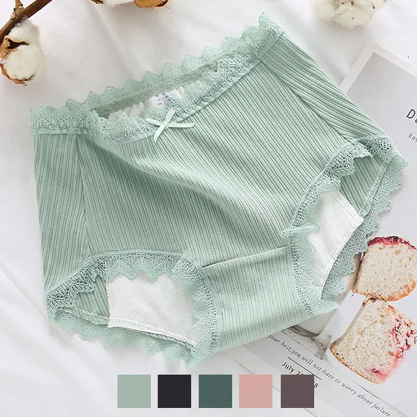 生理用 レース 切り替え リボン付き 型崩れしにくい つけ心地 5色 サニタリー