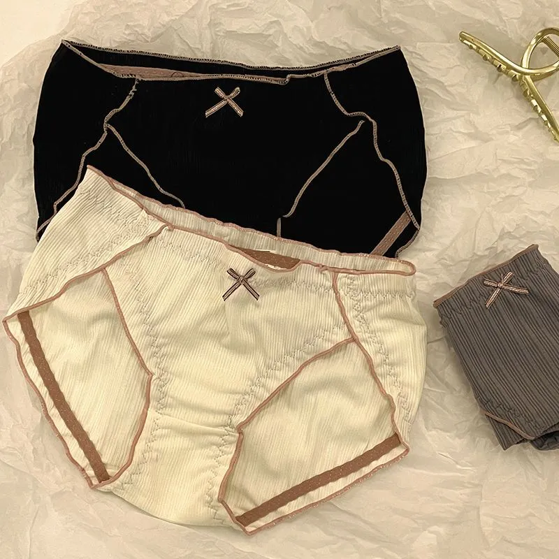 カジュアル シンプル ファッション リボン 切り替え 生理用 ショーツ