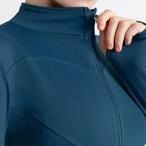 新登場 スポーツ 型崩れしない ファスナー 長袖 キレカジ ハーフネック ヨガ トップス