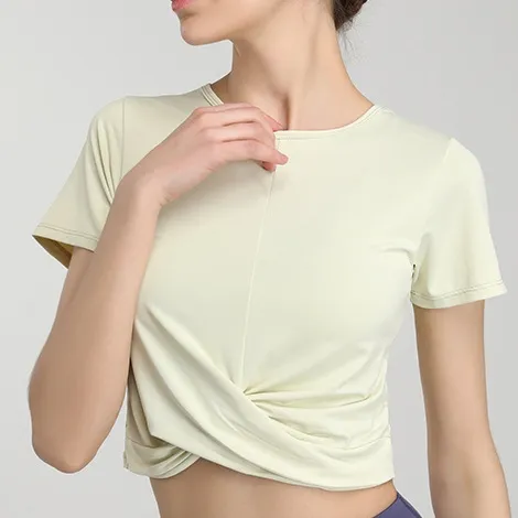 お買い得 シンプル フィットネス 無地 スポーツ 吸汗 ヨガ トップス