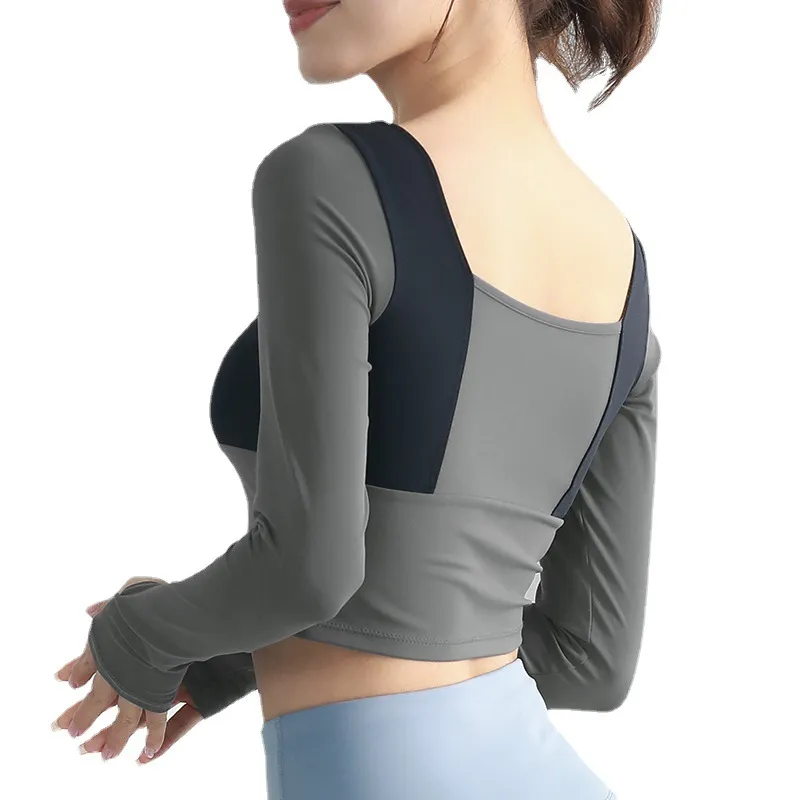 配色 シンプル 通気性良い プルオーバー 軽い手持ち感 長袖 スポーツ トップス