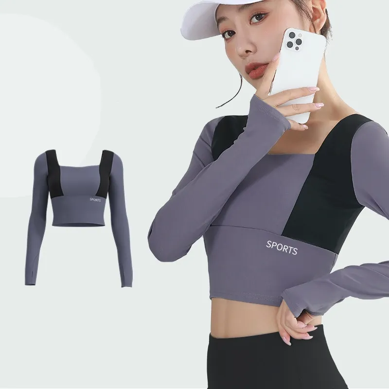 配色 シンプル 通気性良い プルオーバー 軽い手持ち感 長袖 スポーツ トップス