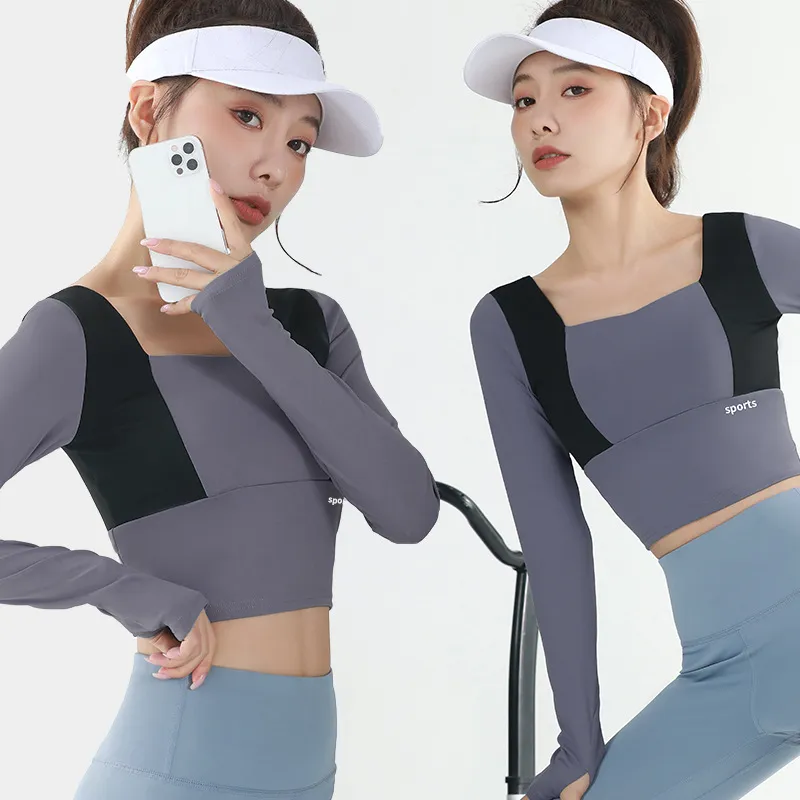 配色 シンプル 通気性良い プルオーバー 軽い手持ち感 長袖 スポーツ トップス