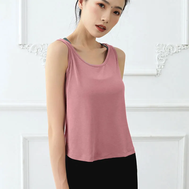 運動欠かせない 背中綺麗 フィットネス 体型カバー 無地 ヨガトップス