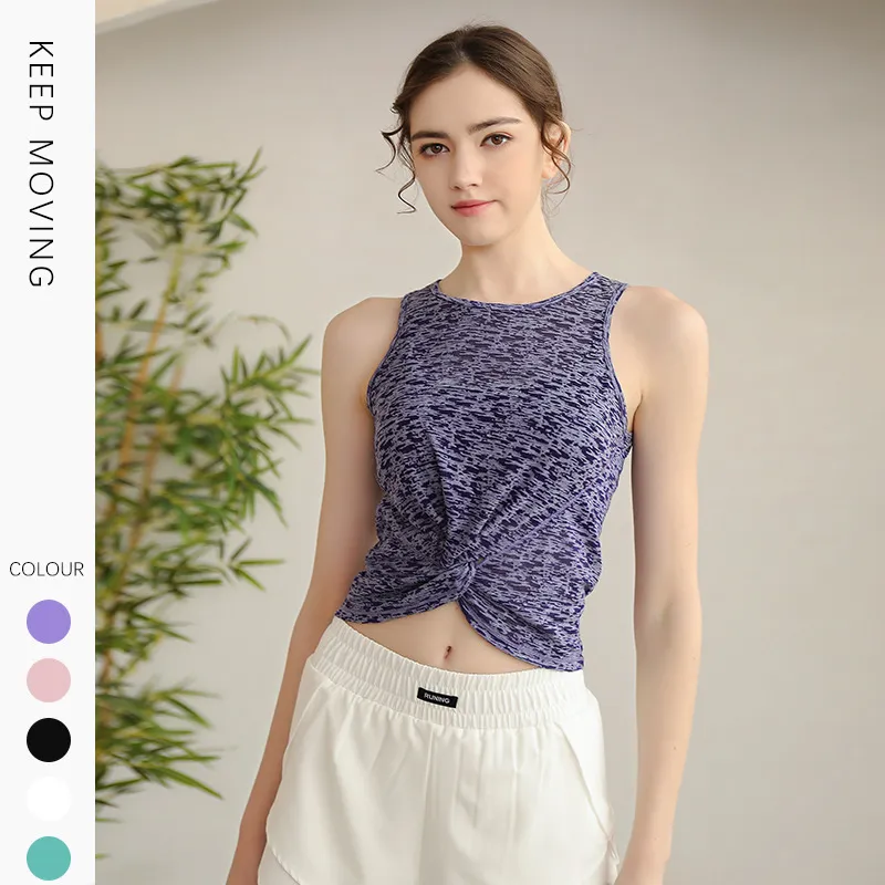 夏を楽しむ 着瘦せ ボウタイ シンプル 快適 ヨガウェア 通気性良い コットン ヨガトップス