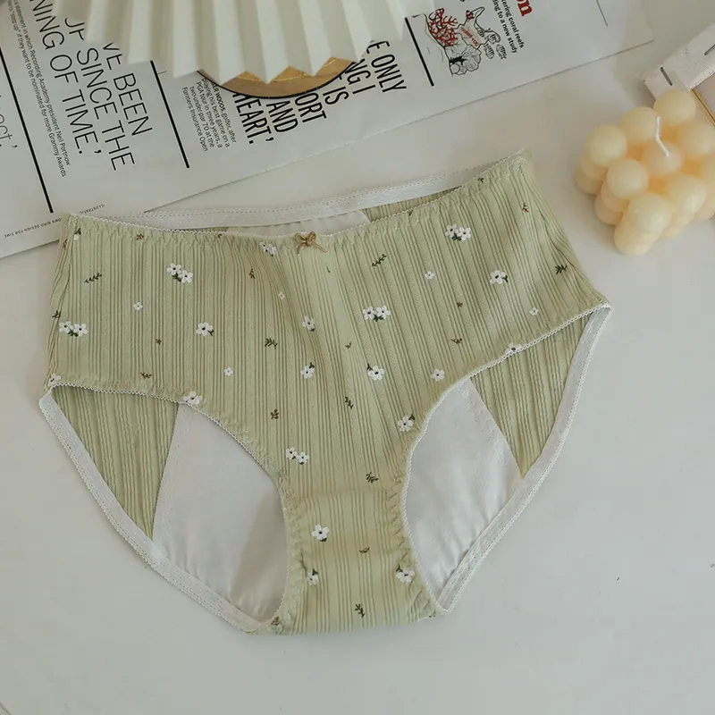 売り切れ必至 生理用 水洗いに強く 可愛い 花柄 リボン 高通気性 コットン レギュラーウェスト サニタリー