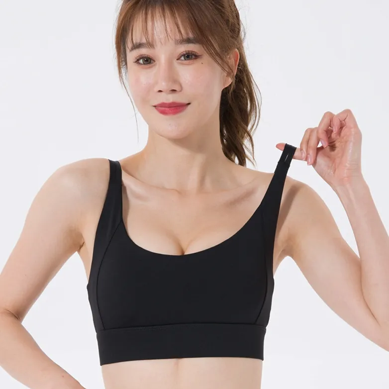 早い者勝ち 無地 セクシー 揺らない 着心地良い Uネック 柔らかい ヨガ トップス