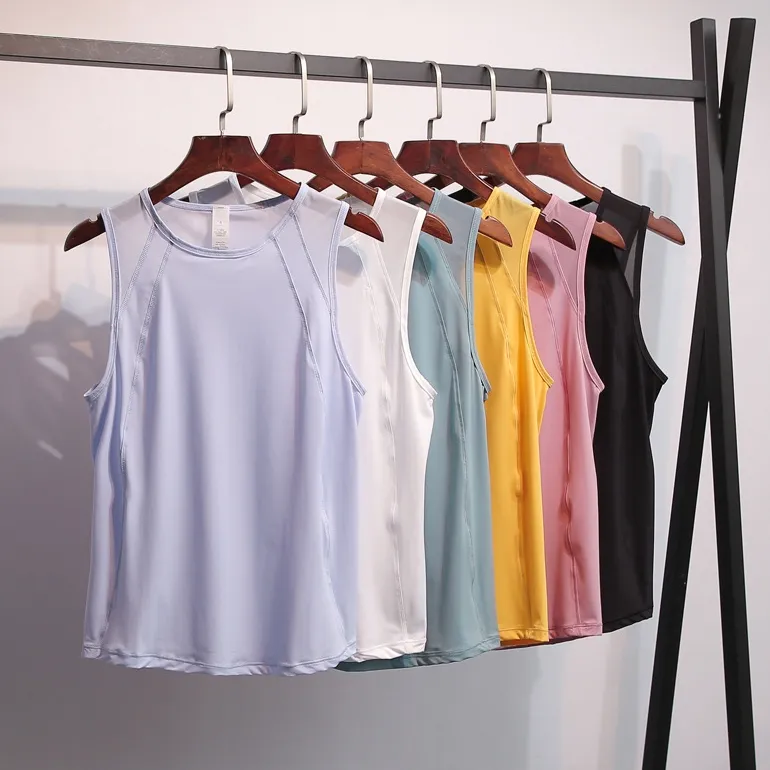 全5色 プルオーバー 無地 シンプルノースリーブ ラウンドネック ヨガ トップス