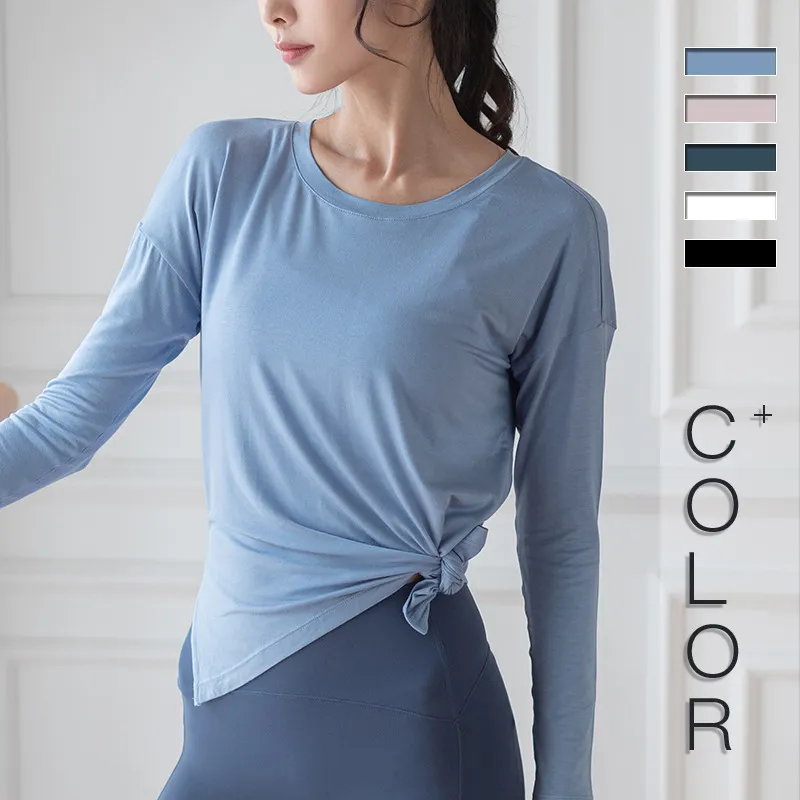 今季マストバイ スリット 通気性良い 無地 シンプル ヨガトップス