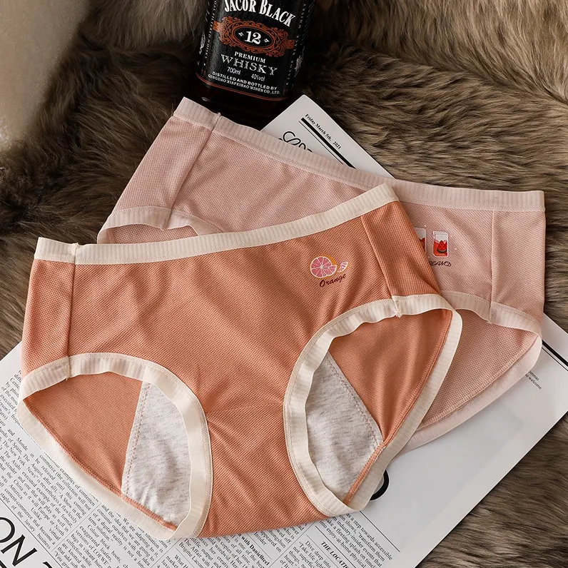 キュート プリント 果物柄 肌触り抜群 フィット 漏れない サニタリー