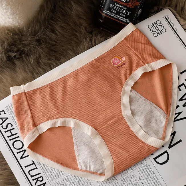 キュート プリント 果物柄 肌触り抜群 フィット 漏れない サニタリー