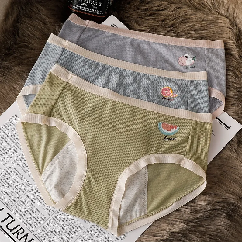 キュート プリント 果物柄 肌触り抜群 フィット 漏れない サニタリー