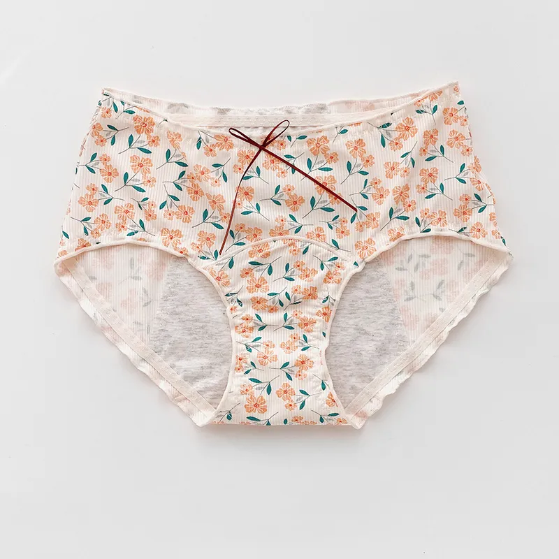 生理用 花柄 リボン付き 通気性良い 漏れにくい つけ心地 柔らかい サニタリー