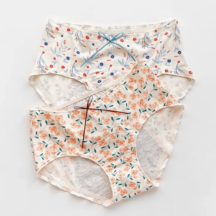 生理用 花柄 リボン付き 通気性良い 漏れにくい つけ心地 柔らかい サニタリー