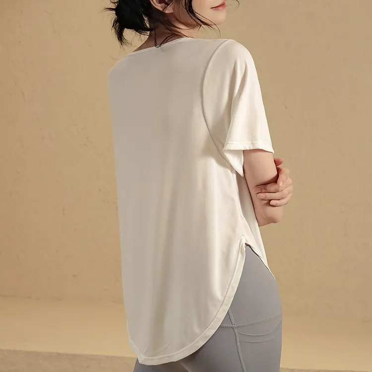 気質アップ 可愛い 無地 高通気性 運動 ランニング 速乾 半袖 オシャレ ヨガトップス