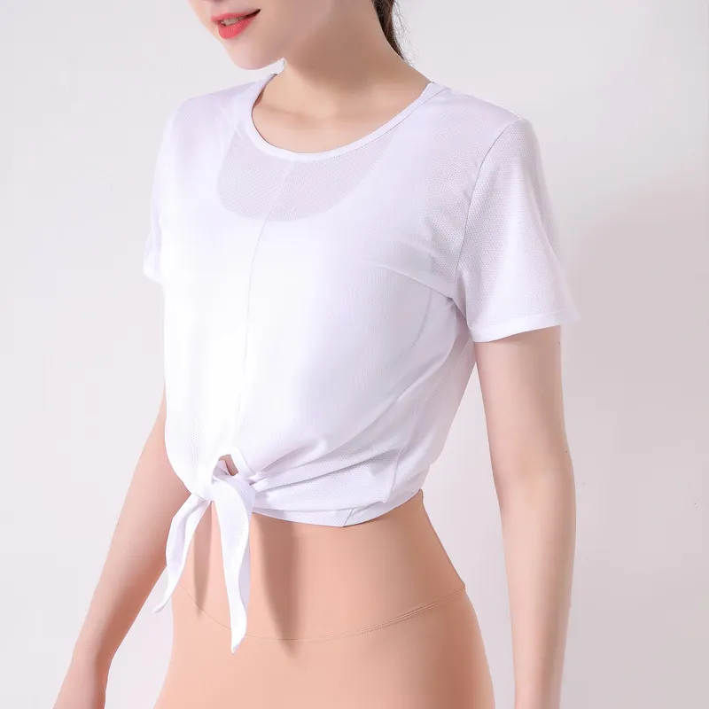 全5色  速乾 高級感  スポーツ スリット ボウタイ ヨガトップス