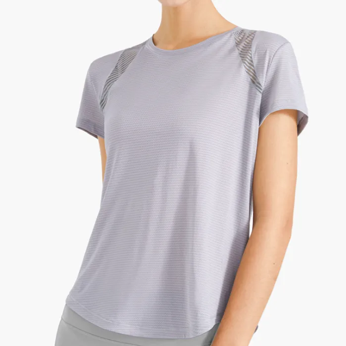 夏を楽しむ ラウンドネック 無地 スリットスポーツ お肌に優しい  涼しい ヨガトップス