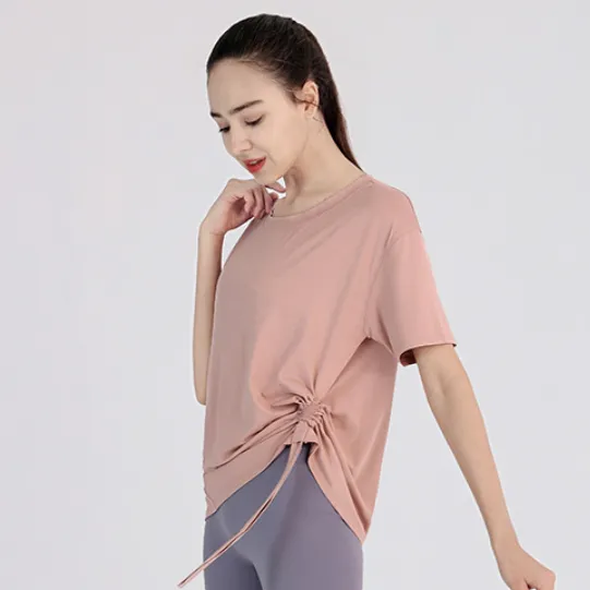 超目玉アイテム 速乾 運動 ランニング 無地 ゆったり オシャレ 半袖 ヨガトップス