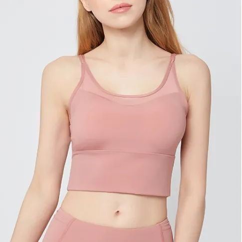 吸汗速乾素材 背中魅せ スクエアネック スポーツ 無地 トップス