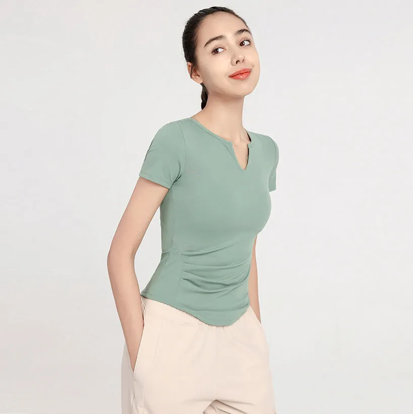 大流行新作 可愛い 無地 スポーツ系 速乾 運動 ランニング セクシー 欧米風 ヨガトップス