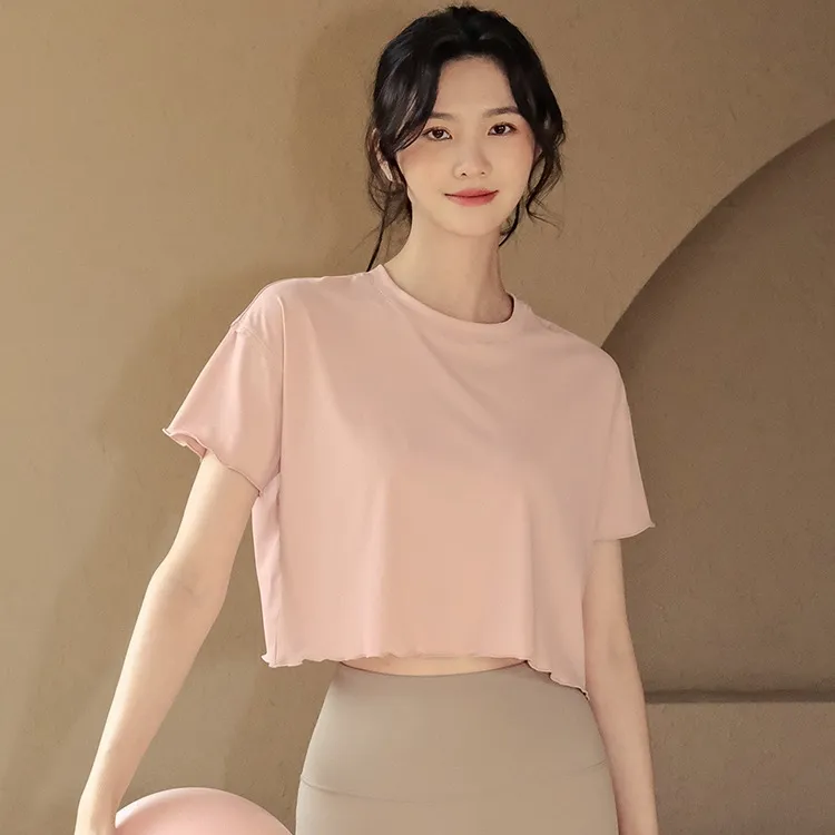 気質アップ 美しいバックライン 速乾 ランニング 運動 不規則 スリット セクシー 無地 カジュアル ヨガトップス