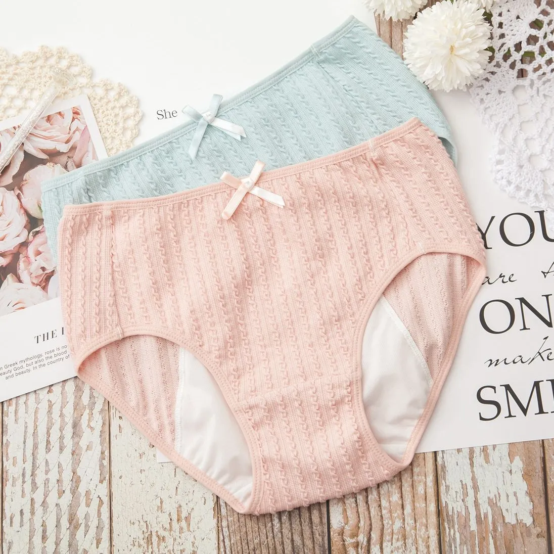 超かわいい  高通気 ヒップアップ リボン付き ムレにくい  柔らかい  漏れにくい 抗菌防臭  サニタリー