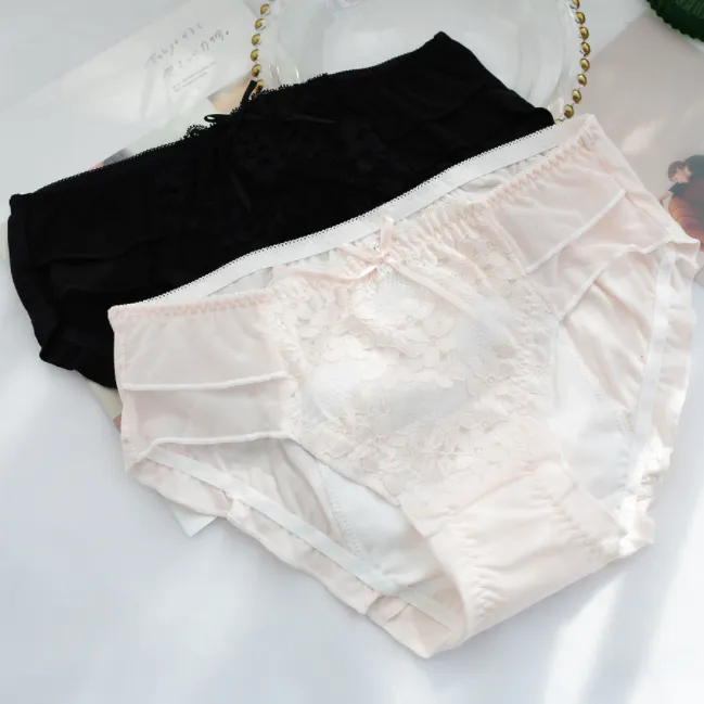 高通気 レース 切り替え リボン付き レギュラーウエスト 質感のいい 漏れにくい 抗菌防臭 サニタリー