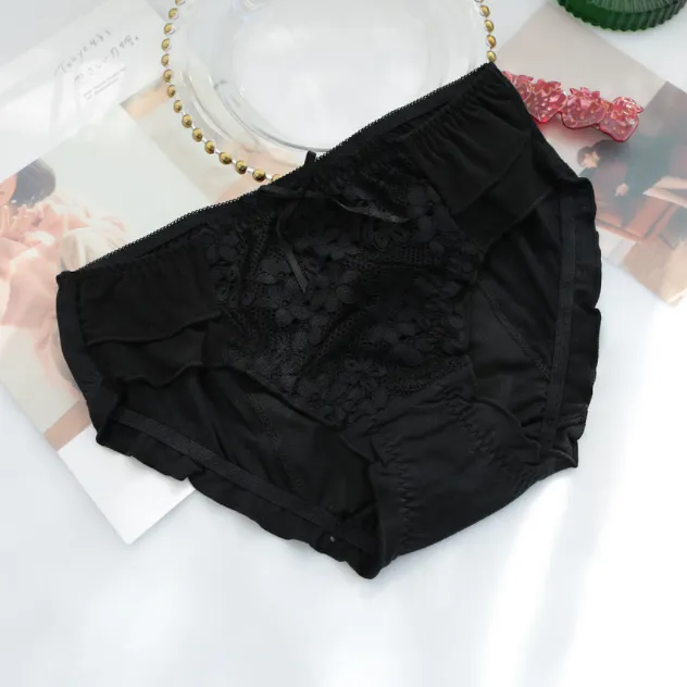 高通気 レース 切り替え リボン付き レギュラーウエスト 質感のいい 漏れにくい 抗菌防臭 サニタリー