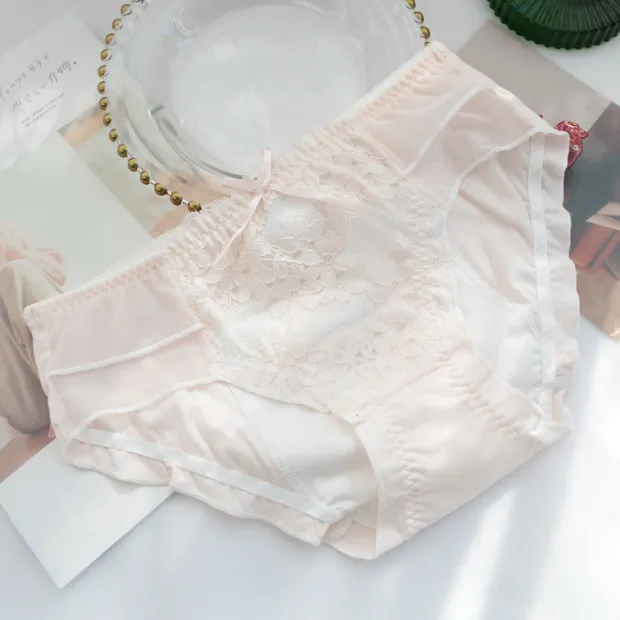 高通気 レース 切り替え リボン付き レギュラーウエスト 質感のいい 漏れにくい 抗菌防臭 サニタリー