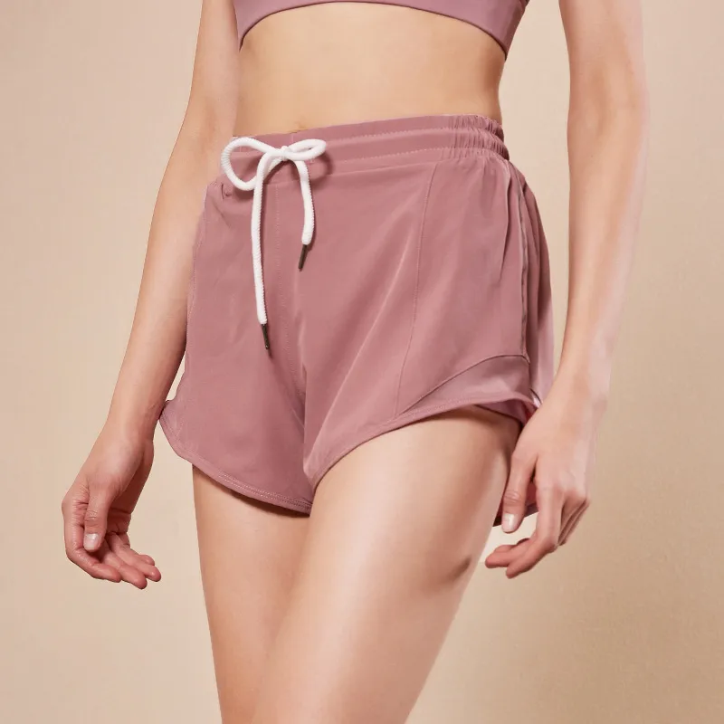 夏を楽しむトレーニングウェア 薄手 高通気性 インナーパンツ付き 運動 ランニング 速乾 ヨガパンツ