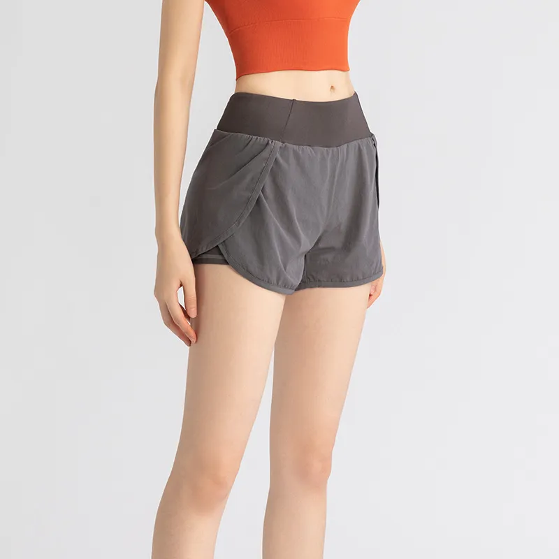 レイヤード パンチラ防止 ポケットあり 速乾 カジュアル 快適 通気性良い ヨガパンツ