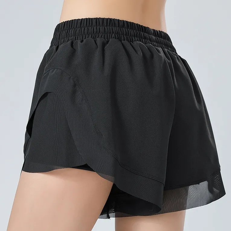 シンプル 透け防止に レイヤード スポーツ 吸汗速乾素材 ゆったり ヨガパンツ