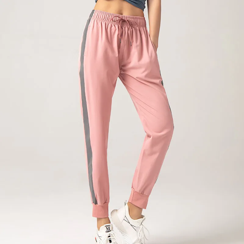 カジュアル ゆったり 切り替え 配色 スポーツ 吸汗速乾素材 ジョギング ヨガパンツ