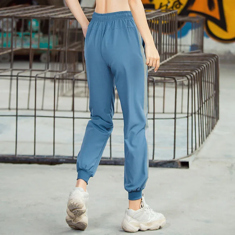 カジュアル ゆったり 切り替え 配色 スポーツ 吸汗速乾素材 ジョギング ヨガパンツ