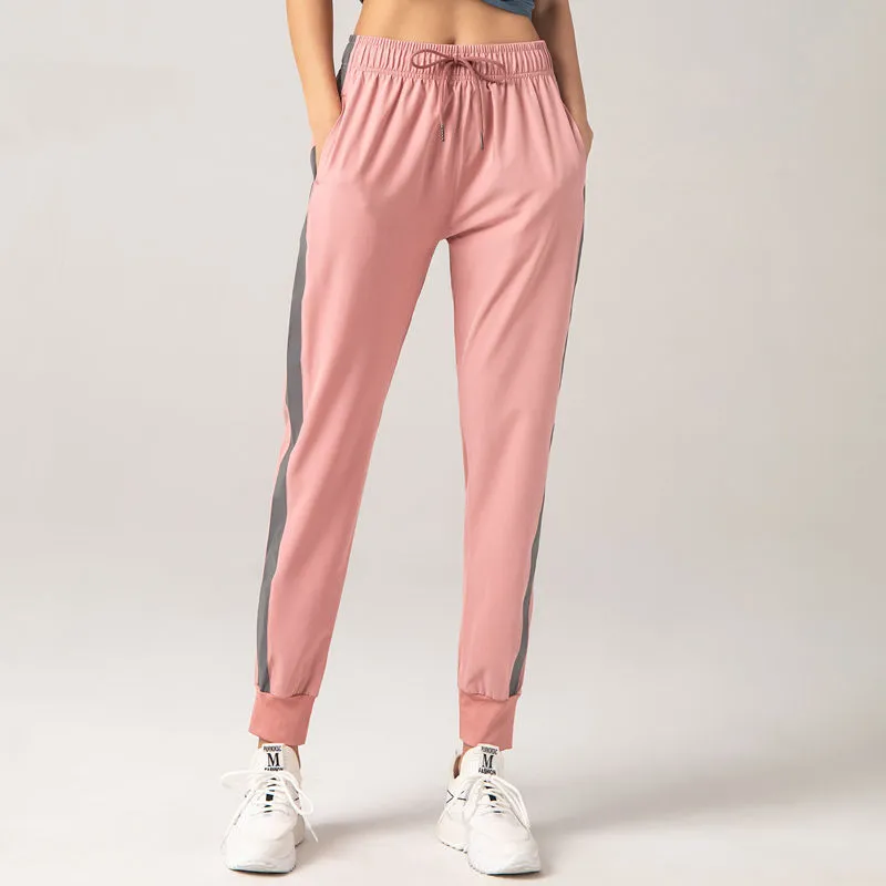 カジュアル ゆったり 切り替え 配色 スポーツ 吸汗速乾素材 ジョギング ヨガパンツ
