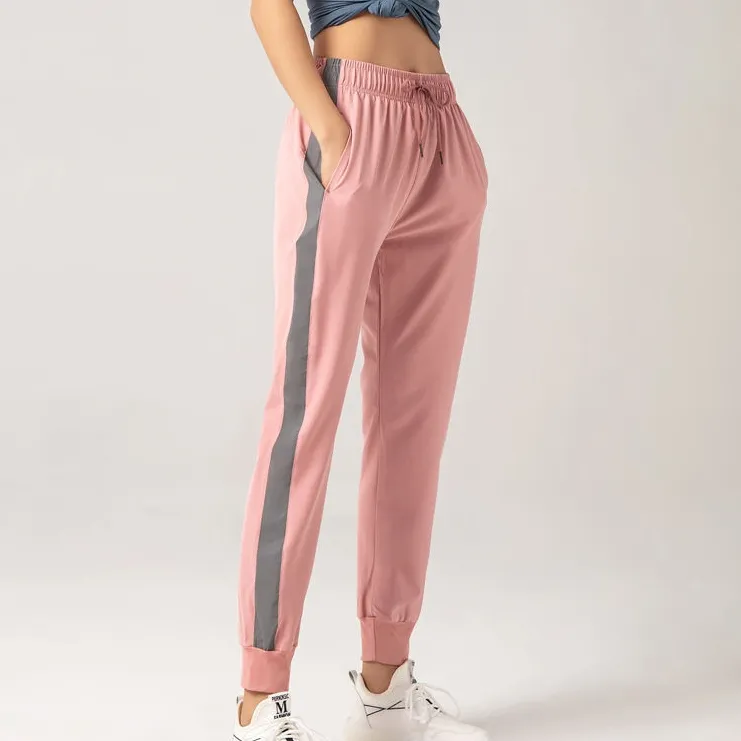 カジュアル ゆったり 切り替え 配色 スポーツ 吸汗速乾素材 ジョギング ヨガパンツ