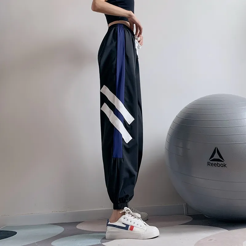 運動着 瞬間脱着 ハイウエスト カジュアル 切り替え ボウタイ 吸収速乾 ヨガ パンツ