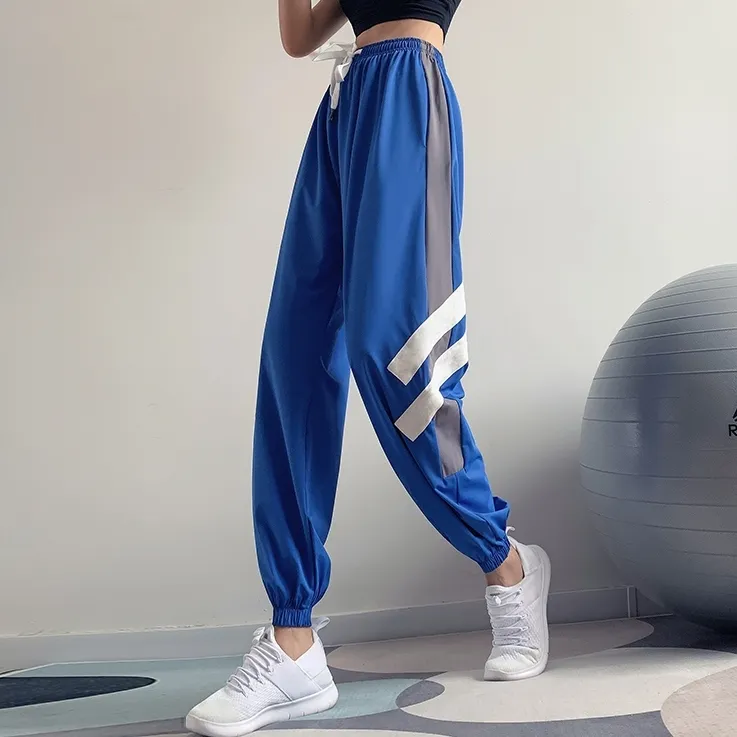 運動着 瞬間脱着 ハイウエスト カジュアル 切り替え ボウタイ 吸収速乾 ヨガ パンツ