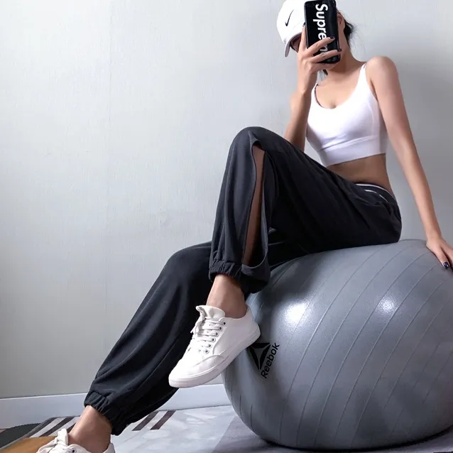 おしゃれ 着回し力抜群 無地 レギュラー丈 透かし彫り ハイウエスト 体型カバー ヨガ パンツ