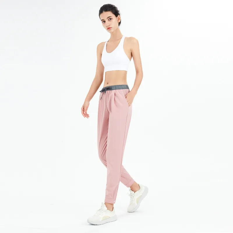 カジュアル スポーツ 切り替え ボウタイ アンクル丈 動きやすい ヨガ パンツ