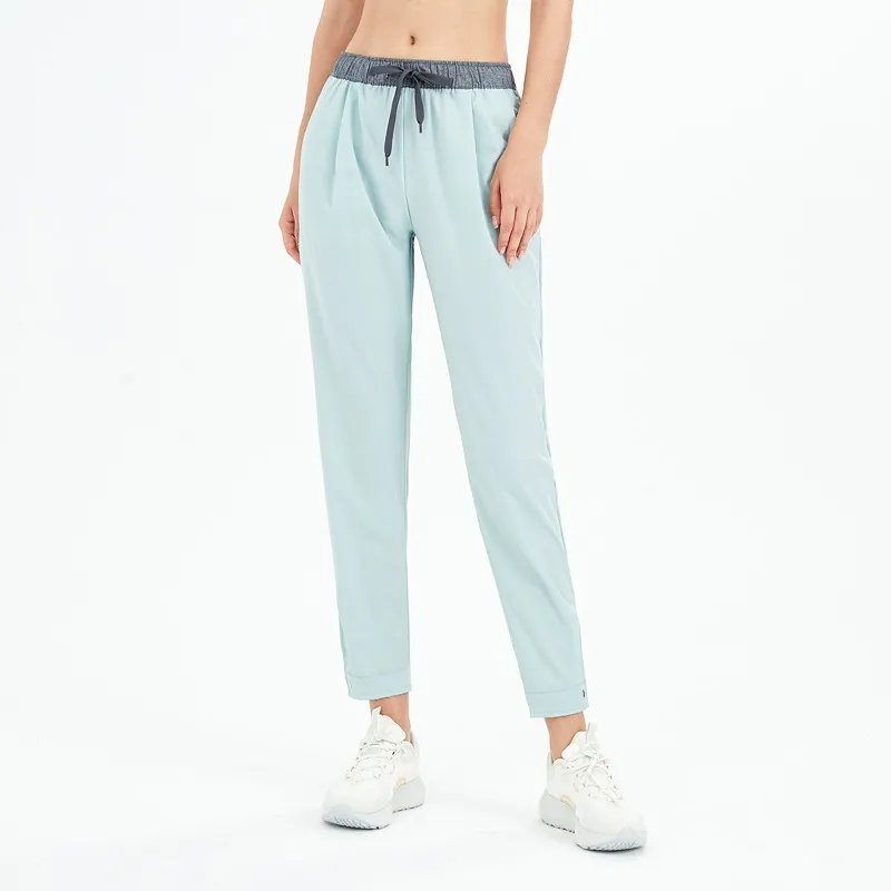 カジュアル スポーツ 切り替え ボウタイ アンクル丈 動きやすい ヨガ パンツ