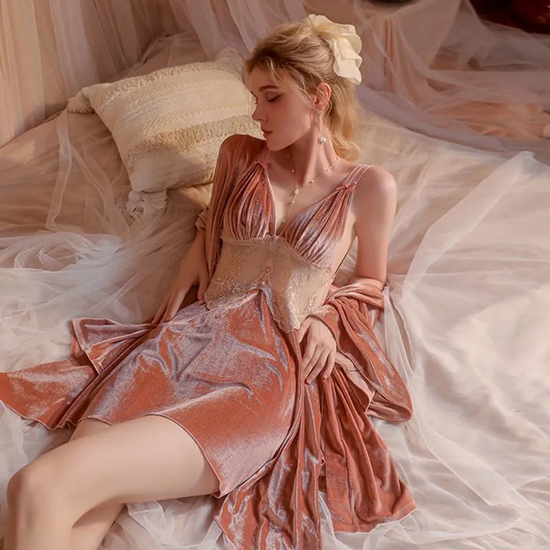 美人度アップ ベルベット 単品販売可能 レース 切り替え フランス式 誘惑的 セクシー ベビードール