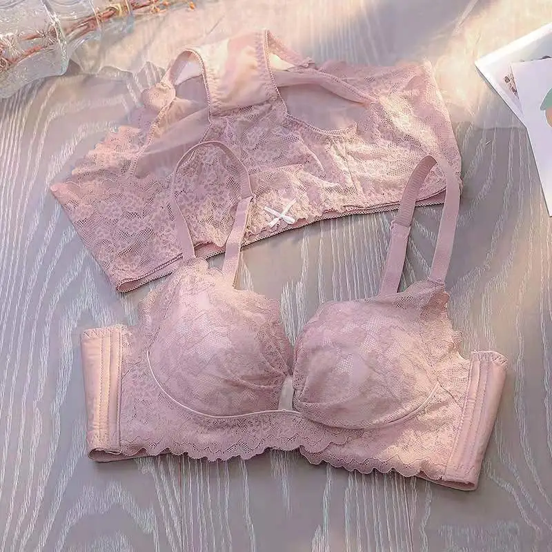 まん丸バスト 単品販売可能 ノンワイヤー A-Bカップ レース 盛れる 可愛い ブラ・ショーツセット