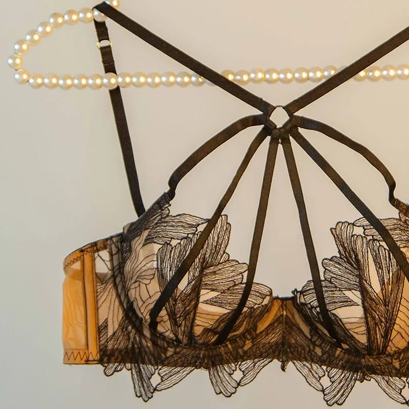 質感あふれる セクシー 透け レース 単品注文 ワイヤー入り 超薄手 B-Dカップ 美胸 ブラ・ショーツセット